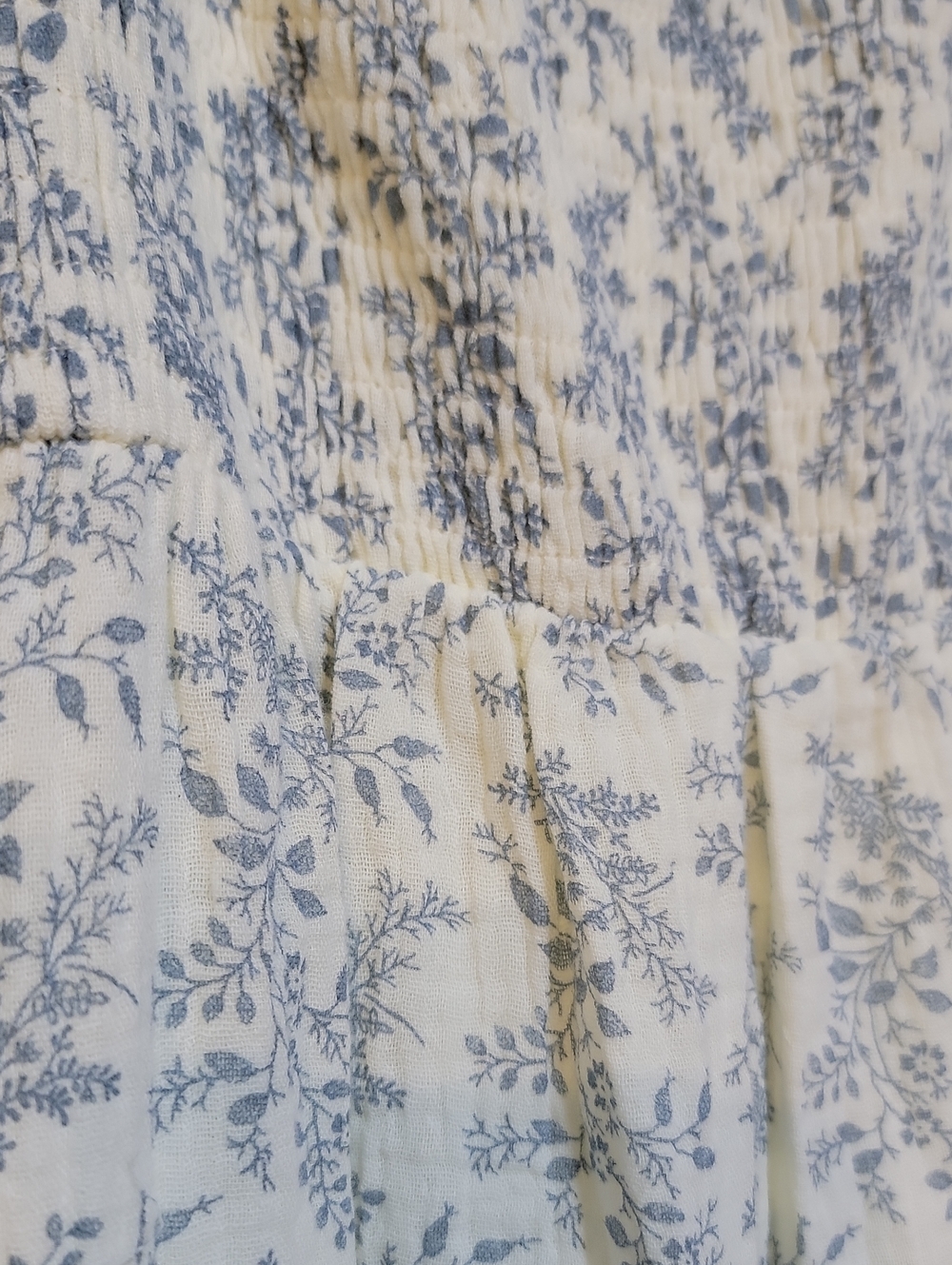 Livvy Smocked Floral Maxi Dress in Blue Foliage - Bump Friendly - Picture 5 of 11
